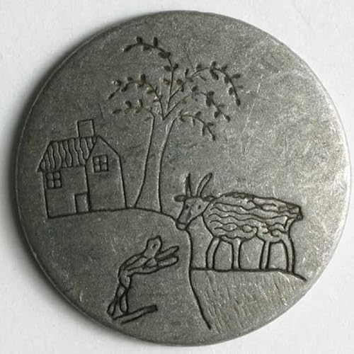 Dill runde Metallknöpfe, silberfarben, Vorteilspackung, 20 Stück von dill and mint