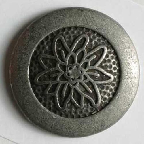 Dill runde Metallknöpfe, silberfarben, Vorteilspackung, 20 Stück von dill and mint