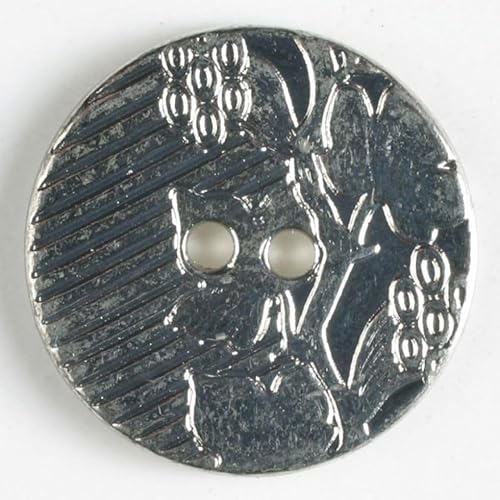 Dill runde Metallknöpfe, silberfarben, Vorteilspackung, 20 Stück von dill and mint