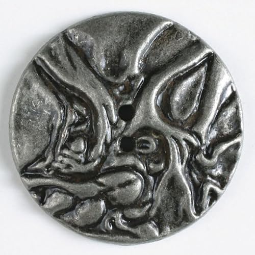 Dill runde Metallknöpfe, silberfarben, Vorteilspackung, 20 Stück von dill and mint