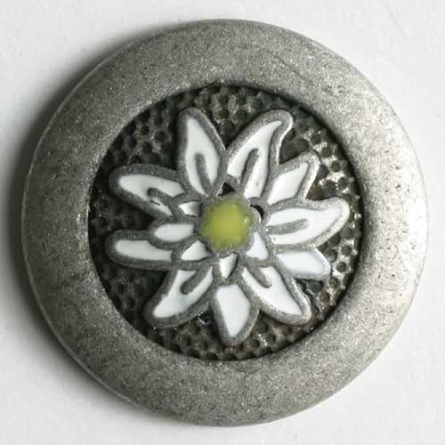 Dill runde Metallknöpfe, silberfarben, Vorteilspackung, 20 Stück von dill and mint