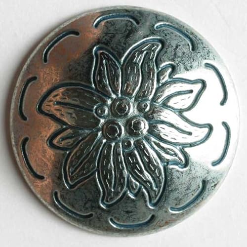 Dill runde Metallknöpfe, silberfarben, Vorteilspackung, 20 Stück von dill and mint
