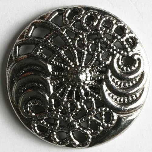 Dill runde Metallknöpfe, silberfarben, Vorteilspackung, 20 Stück von dill and mint