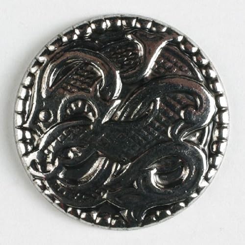 Dill runde Metallknöpfe, silberfarben, Vorteilspackung, 25 Stück von dill and mint