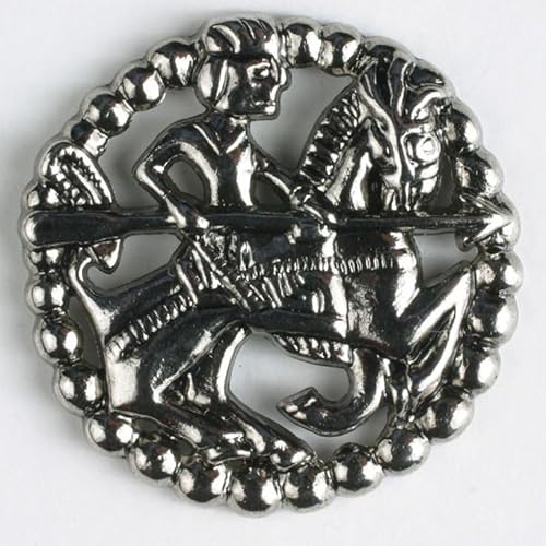 Dill runde Metallknöpfe, silberfarben, Vorteilspackung, 25 Stück von dill and mint