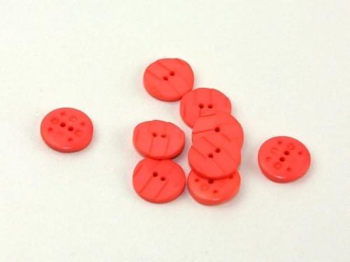 Dill runde strukturierte Knöpfe, Korallenrosa, Vorteilspackung, 12 Stück von dill and mint