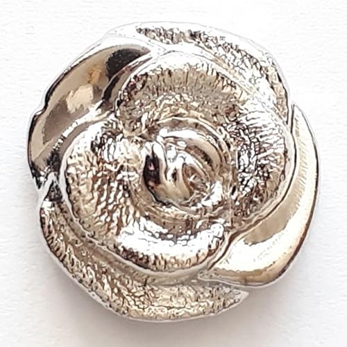 Dillrose Blumenknöpfe, Silber, Vorteilspackung, 12 Stück von dill and mint