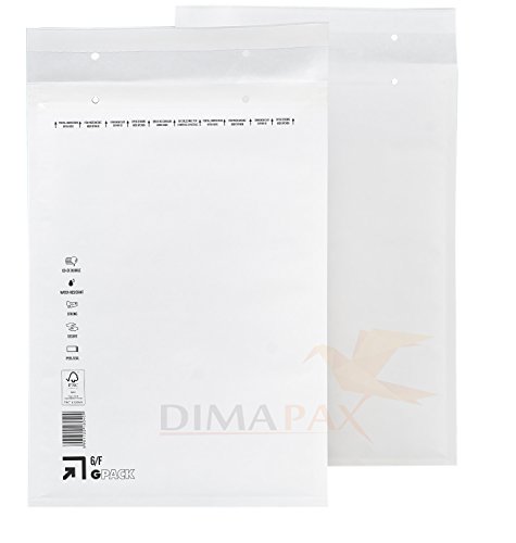 100 x Luftpolsterversandtaschen Weiss - Gr.F / 6 [240 x 350 mm] Luftpolstertaschen Versandtaschen Umschläge dimapax von dimapax