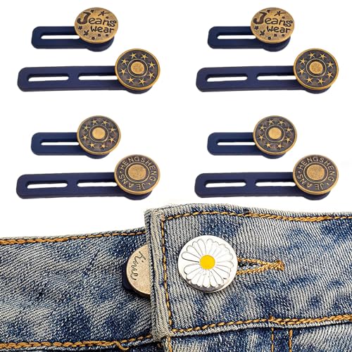 Dinghaole Hosenbunderweiterung, 8 verstellbare Metall-Verlängerungsknöpfe für Jeans, Umstandshosen, Röcke - geeignet für Männer und Frauen von dinghaole