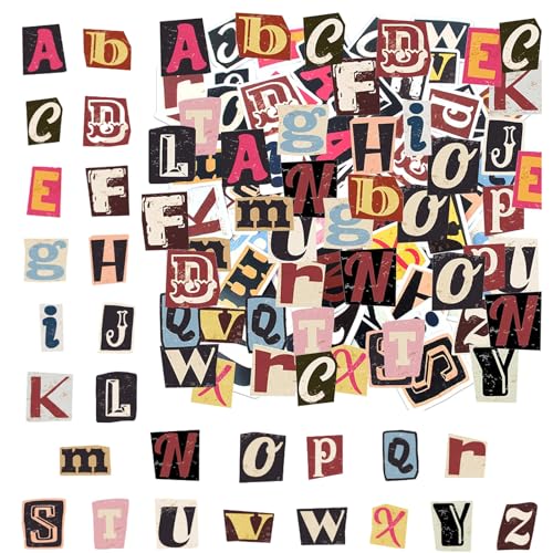 dinghaole 104 Stück Vintage-Buchstaben-Aufkleber, DIY-Scrapbook-Aufkleber, Aufkleber für Scrapbooking Kleine Scrapbook Aufkleber Set, Planer, Kid DIY Art Crafts, Laptop, Koffer dinghaole 104 Stück Vintage-Buchstaben-Aufkleber, DIY-Scrapbook-Aufkleber, Aufkleber für Scrapbooking Kleine Scrapbook Aufkleber Set, Planer, Kid DIY Art Crafts, Laptop, Koffer von dinghaole