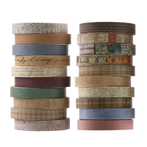 dinghaole 20 Rollen Dünn Washi Tape Set, Masking Tape, Dekoratives Klebeband, Antike Muster Dekoratives Klebeband Bunt, für DIY Bastler, Verschönert Journals, Planer, Karten und Scrapbooking dinghaole 20 Rollen Dünn Washi Tape Set, Masking Tape, Dekoratives Klebeband, Antike Muster Dekoratives Klebeband Bunt, für DIY Bastler, Verschönert Journals, Planer, Karten und Scrapbooking von dinghaole