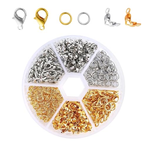 dinghaole 340 Stück Kettenverschluss Set, Armband Verschluss Set, Karabiner Verschluss Biegeringe und Crimpenden für DIY Armband Schmuckherstellung dinghaole 340 Stück Kettenverschluss Set, Armband Verschluss Set, Karabiner Verschluss Biegeringe und Crimpenden für DIY Armband Schmuckherstellung von dinghaole