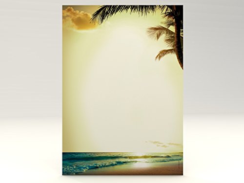 Ferien Urlaub Motivpapier Romantic Sunset, 20 Blatt Motivpapier DIN A4, 90g/qm von paperandpicture.de