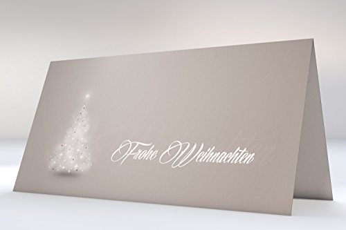 Weihnachtskarten Verträumter Lichterbaum GRAU | Klappkarten mit bedruckbarem Einleger | passende Kuverts | für Ink Laser Copy Hand (10 Karten) von dirxbuschinger