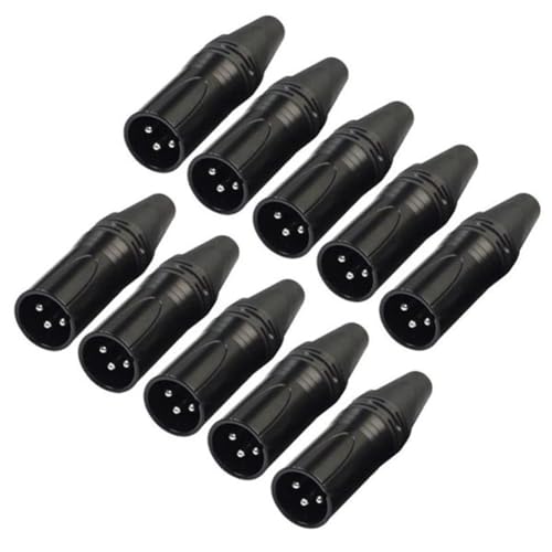 dissot 10 Stück DIY 3-polige XLR-Stecker, XLR-Stecker, Luftfahrt-Anschluss, Schweißkopf, Anschluss für Mikrofonkabel (Stecker) von dissot