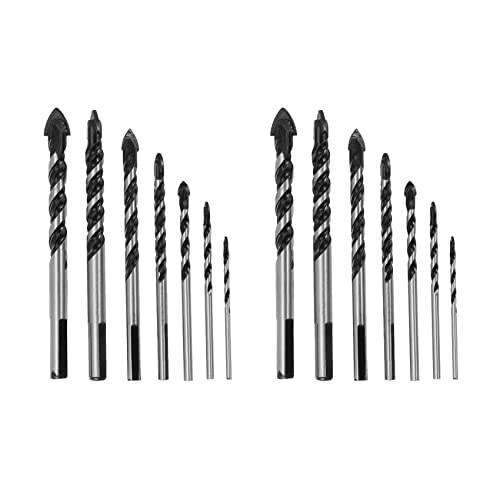 dissot 14 x Bohrer-Set aus Wolframkarbid, für Keramikfliesen, Porzellan, Beton (3 4 5 6 8 10 12 mm) von dissot