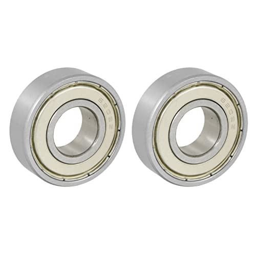 dissot 2 x 15 x 35 x 11 mm, abgeschirmt, Miniatur tiefe Rille, Kugel Radial, 6202Z, Kugellager, Silber + Weiß von dissot