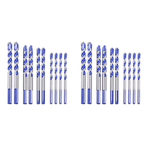 dissot 20 Stück Serienbohrer aus Wolframcarbid, befestigt für Holz, Metall, Porzellan, Stahl, Keramikfliesen, Beton, Ziegel, Kunststoff, Holz (6 8 10 12 mm) von dissot