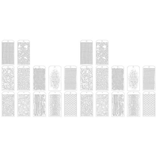 dissot 24 Stück Schablonen für Handwerk, Schablonen für Schichtung von Ziegelpunkten, Schablonen mit künstlerischer Textur, gemischt, für Malerei auf Kartenherstellung dissot 24 Stück Schablonen für Handwerk, Schablonen für Schichtung von Ziegelpunkten, Schablonen mit künstlerischer Textur, gemischt, für Malerei auf Kartenherstellung von dissot