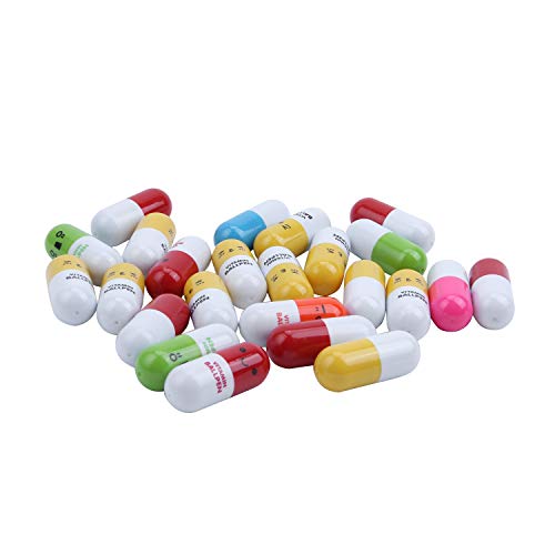 dissot 24 Stück Vitamin-Pillen-Kugelschreiber, einziehbarer Geschenkstift mit lächelndem Gesicht, niedliche Cartoon-Emotionen von dissot