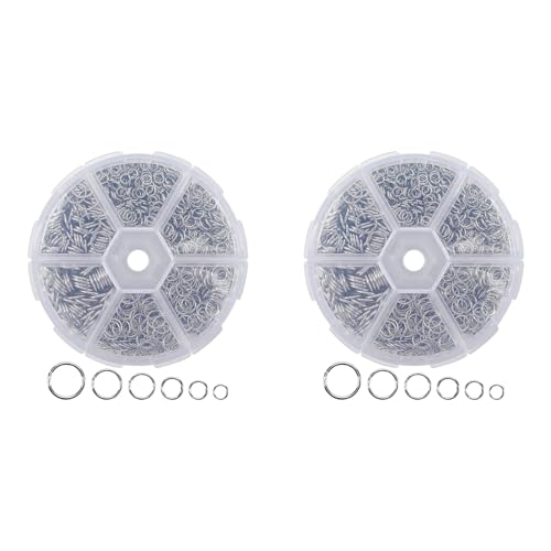 dissot 2780 Stück O-Ringverbinder, offene Sprungringe aus Metall, Set aus Metall, für Verbindungsstücke zur Herstellung, Silber dissot 2780 Stück O-Ringverbinder, offene Sprungringe aus Metall, Set aus Metall, für Verbindungsstücke zur Herstellung, Silber von dissot