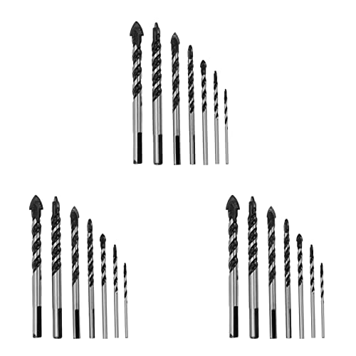 dissot 3 x Bohrer-Set aus Wolframcarbid für Keramikfliesen, Porzellan, Beton, Mauerwerk, Glas, Spiegel, Mauerwerk aus Kunststoff und Holz (3 4 5 6 8 10 12 mm) von dissot