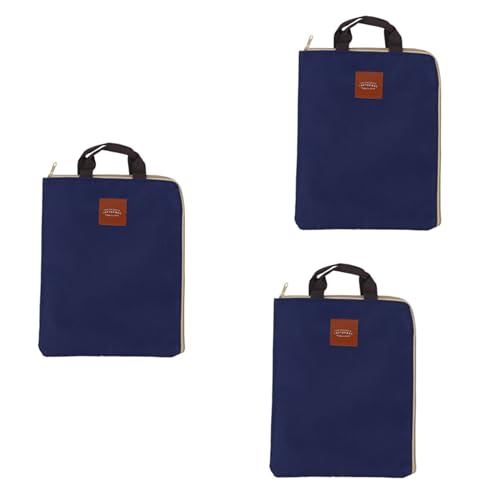 dissot 3 x einfache Ordner für Dokumentenmappe, robust, A4, große Kapazität, für Dokumente, Geschäftsdokumente, Geschenk, Studenten, Schreibwaren, Blau von dissot