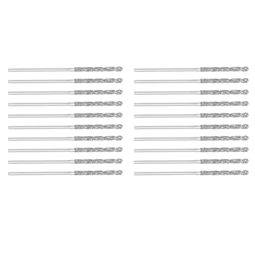 dissot 40 Stück Serie 1 mm / 0,04 Zoll Diamant Spiralbohrer aus Hochgeschwindigkeitsstahl HSS für Glas, Muscheln, Steinfliesen von dissot