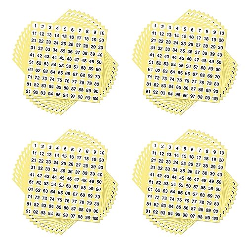 dissot 400 Blatt mit Zahlenetiketten, 1-100 Zahlen, rund, 0,4 Zoll, kleine Nummernschilder, selbstklebend, für Büro dissot 400 Blatt mit Zahlenetiketten, 1-100 Zahlen, rund, 0,4 Zoll, kleine Nummernschilder, selbstklebend, für Büro von dissot