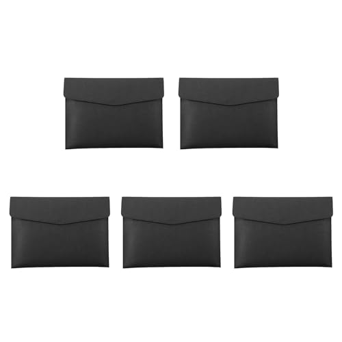 dissot 5 x Ordner aus PU-Leder, A4, Dokumententasche, wasserdicht, mit Druckverschluss (schwarz) von dissot