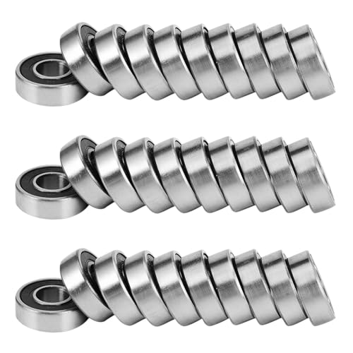 dissot 698 - Rillenkugellager, doppelt versiegelt, aus Stahl, 8 mm x 19 mm x 6 mm (30 Stück) von dissot