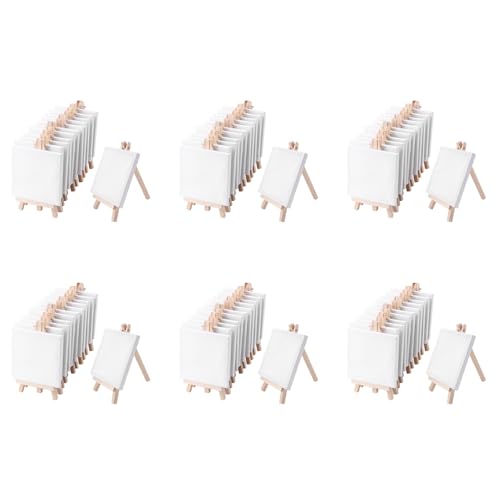 dissot 72 Stück, 4 x 4 Zoll Mini-Leinwand und 8 x 16 cm, Mini-Staffelei aus Holz, zum Malen, Zeichnen, Schule, Studenten, Künstler, Zubehör dissot 72 Stück, 4 x 4 Zoll Mini-Leinwand und 8 x 16 cm, Mini-Staffelei aus Holz, zum Malen, Zeichnen, Schule, Studenten, Künstler, Zubehör von dissot