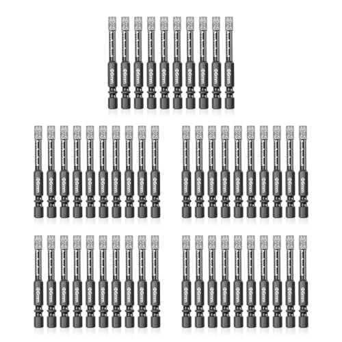 dissot Diamantbohrer, Trockenbohrer, 6 mm, für Keramik, Fliesen, Glas, Marmor, Ziegel und Stein, 50 Stück dissot Diamantbohrer, Trockenbohrer, 6 mm, für Keramik, Fliesen, Glas, Marmor, Ziegel und Stein, 50 Stück von dissot