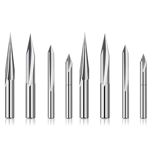 dissot Fräsbohrer CNC 1/4 Schaft, Fräsbohrer für Holzschnitzerei, 6 mm und 4 mm, V-Nut, Profilbohrer, Wolframstahl – 8 Stück dissot Fräsbohrer CNC 1/4 Schaft, Fräsbohrer für Holzschnitzerei, 6 mm und 4 mm, V-Nut, Profilbohrer, Wolframstahl – 8 Stück von dissot