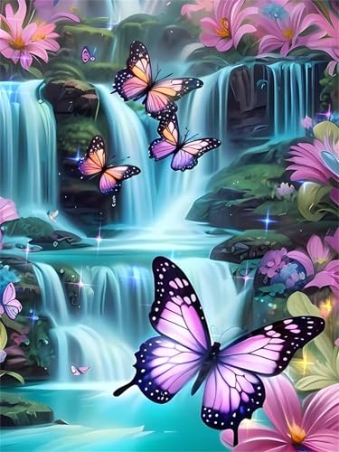 5D Rivers Butterflies Diamond Art Painting Kit for Adults Children,DIY Round Full Drill Diamond Painting Crystal Rhinestone Cross Stitch Painting by Numbers for Home Wall Decoration 80x100cm 5D Rivers Butterflies Diamond Art Painting Kit for Adults Children,DIY Round Full Drill Diamond Painting Crystal Rhinestone Cross Stitch Painting by Numbers for Home Wall Decoration 80x100cm von ditlvy