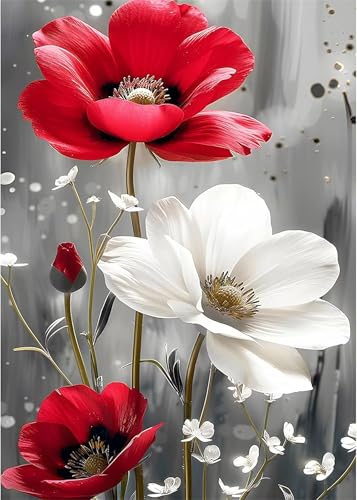 ditlvy 5D Rote Blume Diamond Painting Erwachsene,DIY Diamant Painting Bilder für Anfänger,Voller Kristall Strass Kreuzstich Malen Nach Zahlen Bilder für Home Dekor Square Drill,50x70cm ditlvy 5D Rote Blume Diamond Painting Erwachsene,DIY Diamant Painting Bilder für Anfänger,Voller Kristall Strass Kreuzstich Malen Nach Zahlen Bilder für Home Dekor Square Drill,50x70cm von ditlvy