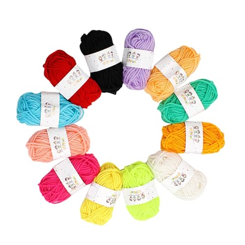 12 Farben, 4-lagiges Häkelgarn, Handstrickgarn, einfach zu verwenden, weiches Garn, buntes Garn für Mützen, Schals, Decken 12 Farben, 4-lagiges Häkelgarn, Handstrickgarn, einfach zu verwenden, weiches Garn, buntes Garn für Mützen, Schals, Decken von divuukyi