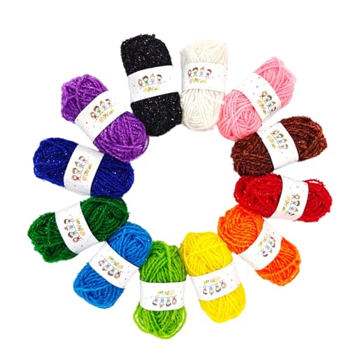12 Farben, 4-lagiges Häkelgarn, Handstrickgarn, einfach zu verwenden, weiches Garn, buntes Garn für Mützen, Schals, Decken von divuukyi