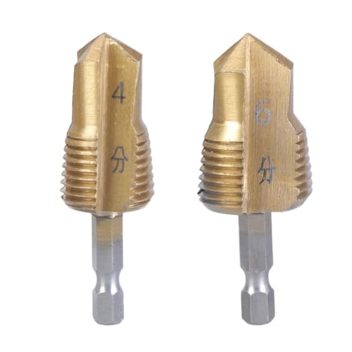 2 x 1,27 cm Rohrreibstufenbohrer-Set, 6,35 mm Sechskantschaft für schnelle Sanitärreparaturen und Armaturen-Installation 2 x 1,27 cm Rohrreibstufenbohrer-Set, 6,35 mm Sechskantschaft für schnelle Sanitärreparaturen und Armaturen-Installation von divuukyi