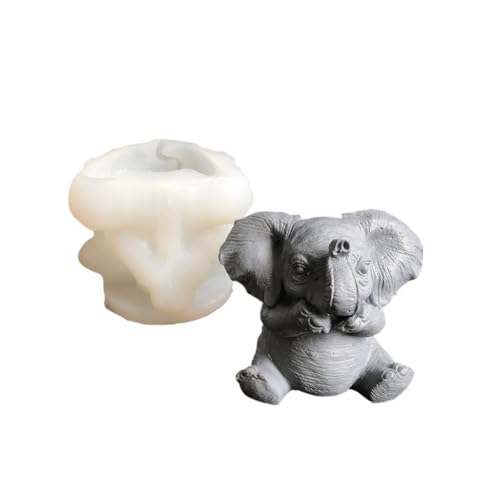 3D-Elefanten-Silikonform, Tier-Kerzenformen, Gipsformen, Epoxidharz-Formen, Bastelbedarf für Tischdekorationen von divuukyi