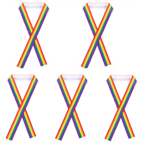 Bunte Regenbogenfarbene Bänder für Bastelarbeiten, Geschenkverpackungen und Dekorationen, Polyester, Urlaub, Party, Ornament von divuukyi