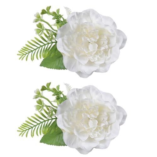 Dekorative Raffhalter mit künstlichen Blumen, Vorhang-Raffhalter, Schnallen, Fenstervorhang, Clips für Zuhause und Hochzeit, 2 Stück von divuukyi