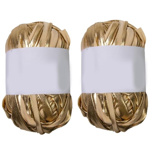 Metallic-Garn, insgesamt 80 m, metallisches T-Shirt-Garn für handgefertigte Häkeltaschen, Korb, Decken, Häkeln, 100 g pro Rolle Metallic-Garn, insgesamt 80 m, metallisches T-Shirt-Garn für handgefertigte Häkeltaschen, Korb, Decken, Häkeln, 100 g pro Rolle von divuukyi