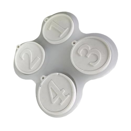 Runde Silikonform für Zahlenanhänger, zum Aufhängen, Ornament-Formen, 1234, Zahlen-Schlüsselanhänger, Epoxidharz-Formen für Taschendekorationen von divuukyi