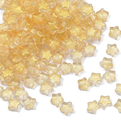 divuukyi 50 Stück Glasperlen mit geradem Loch, fünfeckig, Sternperlen für Halsketten und Ohrringe, Schmuck, Perlenstickerei divuukyi 50 Stück Glasperlen mit geradem Loch, fünfeckig, Sternperlen für Halsketten und Ohrringe, Schmuck, Perlenstickerei von divuukyi