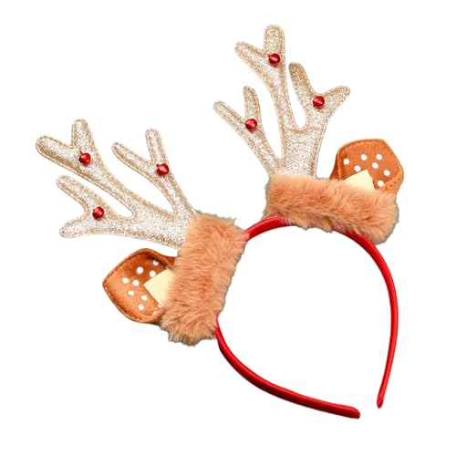 divuukyi Geweih Hut Glocken Stirnband Weihnachten Kopfbedeckung Weihnachten Party Foto Requisiten Glocken Party Kopfbedeckung Cosplay Zubehör von divuukyi