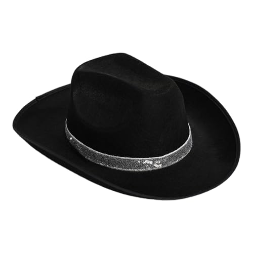 divuukyi Pailletten-Gürtel, Cowgirl-Hut für Damen, Rollkrempe, Rollenspiel, Cowgirl-Hut, Hochzeit, Party, Requisiten, Junggesellinnenabschied, Kopfbedeckung divuukyi Pailletten-Gürtel, Cowgirl-Hut für Damen, Rollkrempe, Rollenspiel, Cowgirl-Hut, Hochzeit, Party, Requisiten, Junggesellinnenabschied, Kopfbedeckung von divuukyi