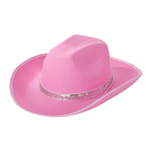 divuukyi Pailletten-Gürtel, Cowgirl-Hut für Damen, Rollkrempe, Rollenspiel, Cowgirl-Hut, Hochzeit, Party, Requisiten, Junggesellinnenabschied, Kopfbedeckung divuukyi Pailletten-Gürtel, Cowgirl-Hut für Damen, Rollkrempe, Rollenspiel, Cowgirl-Hut, Hochzeit, Party, Requisiten, Junggesellinnenabschied, Kopfbedeckung von divuukyi