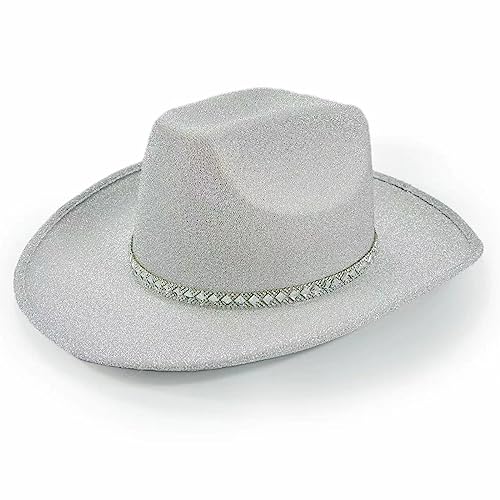 divuukyi Schimmernder Cowgirl-Hut mit glitzernden Hochzeits-Brautpartys, Kristall-Requisiten für die zukünftige Braut divuukyi Schimmernder Cowgirl-Hut mit glitzernden Hochzeits-Brautpartys, Kristall-Requisiten für die zukünftige Braut von divuukyi