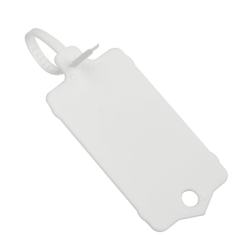 Tamper Seal 100 Stück Kunststoffanhänger – wiederverwendbare Hängebänder, beschreibbar und wasserdicht(White) von djgkENVQ